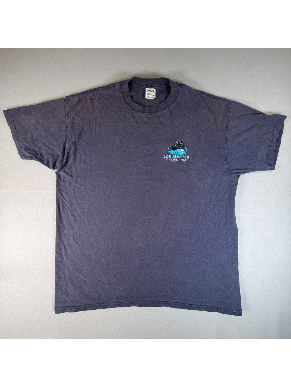 Vintage Los Angeles California Shirt Mens XL Gray Surf Waves Palm Trees Tee